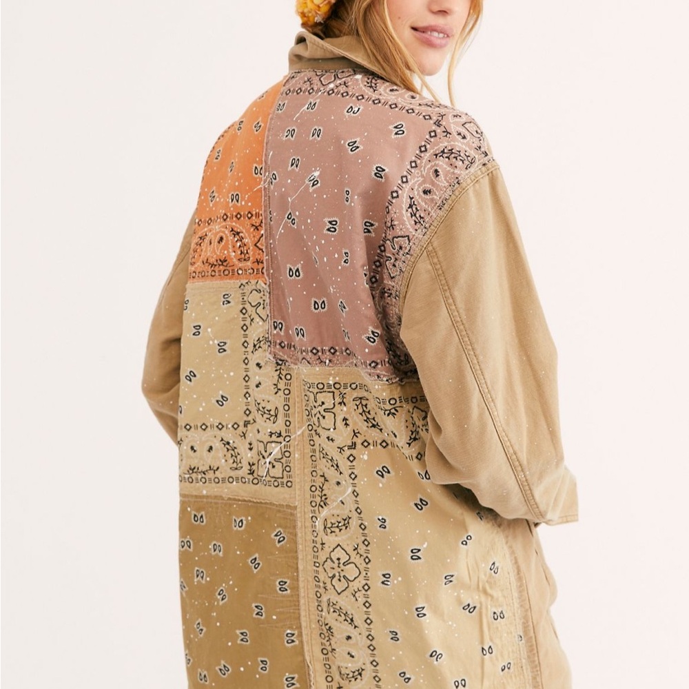 Free People We the Free Swept Up Bandana Shirt Jacket